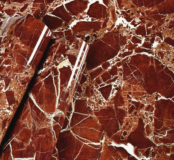 Amhao Marble Self Adhesive Paper 15.7inch x79inch Granite Look Effect Vinyl Film Wallpaper for Kitchen