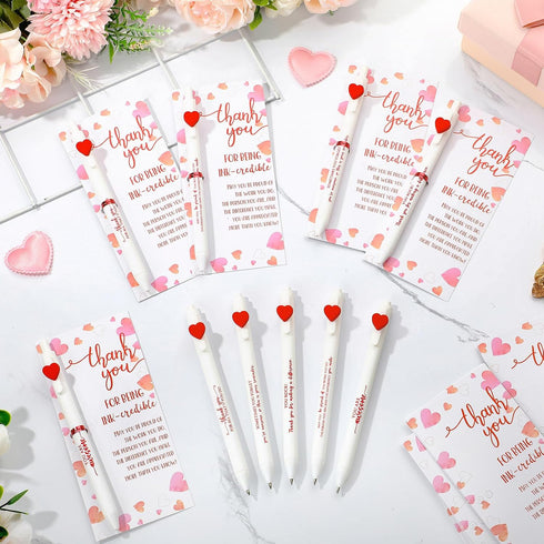 60 Sets Jetec Valentine's Day Pens Bulk Heart Employee Appreciation Gifts Inspirational Ballpoint Pens and Funny