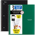 Five Star Spiral Notebooks + Study App - 2 Pack, 3 Subject, College Ruled Paper, 150 Sheets, Black, Green
