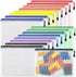 EOOUT 16pcs Mesh Zipper Pouch, Waterproof Zip File Bags for Organizing School and Office Supplies, A4 Size