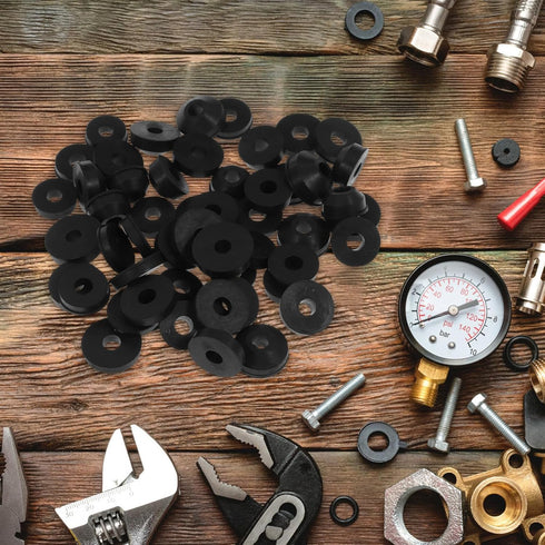 Outdoor Spigot 58pcs Faucet Washer Assortment Kit, Flat and Beveled Washers for Sink Washer Replacement