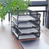 SETTFRFE 4-Tier Letter Tray Desk Organizer - Mesh Stackable File Trays for Desktop Paper Storage, Black