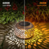 2 Pack Solar Table Lanterns Outdoor Waterproof: LED Lamps for Patio - White Hollow-Out Metal Retro Solar Light Decor