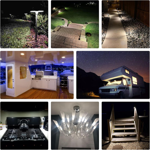 G4 T3 3W Daylight 6000K LED Outdoor Landscape Light Bulbs, Low Voltage G4 T3 JC Bi-pin Bulb for RV Boat Path (10 Pack)