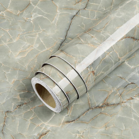 LACHEERY Marble Contact Paper, Decorative Self Adhesive 15.8"x80", Waterproof Removable Wallpaper for Countertops