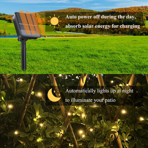 2 Pack Solar String Lights Outdoor, 200 LED Extra-Long 72FT Solar Powered Lights with 8 Lighting Modes, Waterproof Outdoor Lighting Decoration for Garden, Patio, Balcony, Xmas, Wedding, Party (Warm) by Selarlyt