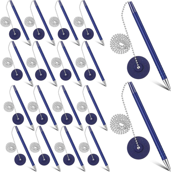 Secure Pen with Adhesive Chain and Blue Ink Holder, 20 Pieces Home Office Supplies