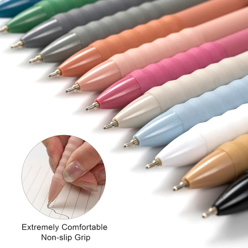 Ballpoint Pens Black Ink, Ball Point Pen with Super Soft Grip, Medium Point 1.0mm Office Pens (Silver 12-count)