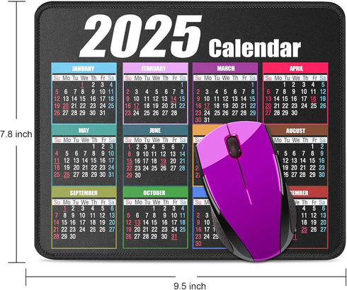 Calendar Mouse Pad with Non-Slip Rubber Base, Premium-Textured Waterproof Mousepads for Office Home