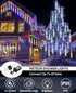 Christmas Lights Outdoor UL Certified, Meteor Shower Lights 12 Inch, 10 Tubes LED Falling Rain Drop Lights, Icicle Snow