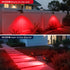 5W 120V 450LM IP66 2 Pack L LOHAS LED Red Spotlight Outdoor, Tree Spot Lights for Yard, Auto On/Off Landscape Lighting