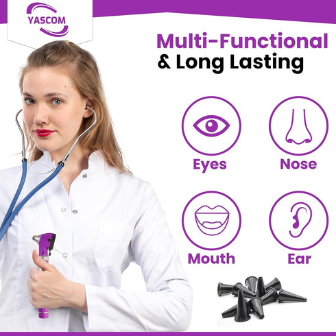YASCOM 10x Otoscope - Ear Scope Otoscope with Light, Ear Checker Otoscope, Pocket Size Ear Otoscope with Specula