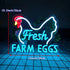 XIANGQIJING Fresh Farm Eggs Neon Sign,Farmhouse Kitchen Neon Light Sign for Chicken Coop Supermarket Garden Restaurant