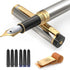 Dryden Designs Fountain Pen, Medium Nib 0.5mm, Includes 6 Ink Cartridges, Notebook Clips, and Ink Refill Converter,