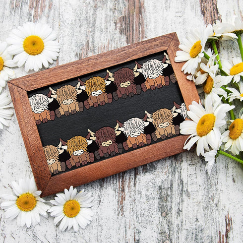 Whaline 32.8ft Highland Cow Bulletin Board Borders with Cute Brown Cow Die-Cut Rolled Trim for Classroom Office Decor