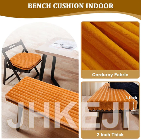 SUCADA 80x30cm, 5cm Settee 30D Indoor Bench Cushion Orange Long Dining Bench Cushions for Indoor Furniture, Thick