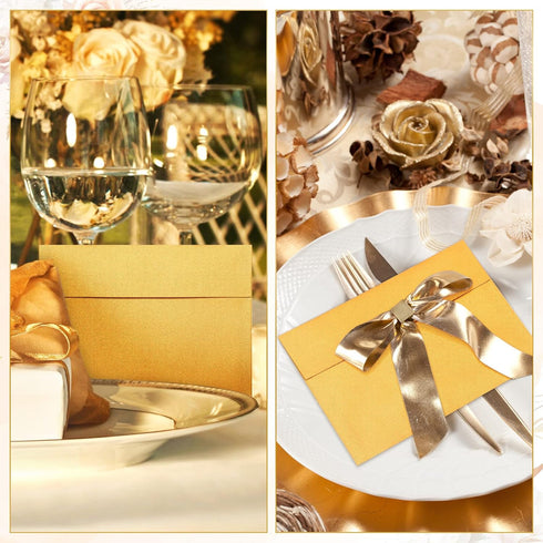 Yahenda 300 Pack A7 Gold Envelopes Bulk Self Adhesive Kraft Paper for Christmas Valentine Wedding Birthday Party