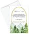 Personalized Mountain Forest Funeral Thank You Cards, Sympathy Acknowledgement Cards, Eucalyptus, Sage,