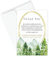 Personalized Mountain Forest Funeral Thank You Cards, Sympathy Acknowledgement Cards, Eucalyptus, Sage,
