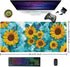 Modern Abstract Art Sunflowers Gaming Mouse Pad XXL Large Desk Mouse Pad Keyboard Mat with Stitched Edges Waterproof Non-Slip Desk Mat for Laptop,Keyboard,Computer 35.4 * 15.7 Inch by Uiaoiais