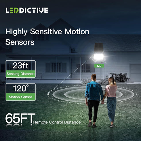 7000K, 3500LM 3 IP65 16.4 Leddictive LED Solar Lights Outdoor Solar Powered Flood Lights with Modes, Dusk to Dawn