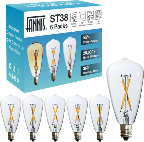 ST38 Outdoor String Light 25watt for Chandelier, Wall Sconce Table Lamp Dining