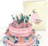 Lovepop Happy Birthday 3D Pop-Up Card for Her, Him, Girls, Boys - Floral Birthday Cake - 5" x 7" - Blank Notecard &
