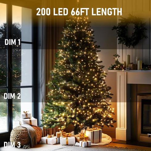 66 200 TW SHINE Color Changing Christmas Lights, FT LED Warm White and RGB Halloween Lights with Remote Waterproof