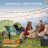 35FT IP54 10+1 Bulbs, Dimmable addlon Solar String Lights Outdoor, Waterproof Solar Powered with Remote & USB Port, LED