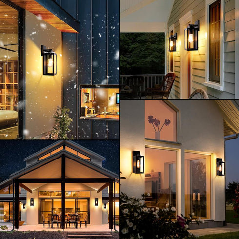 BesLowe Outdoor Wall Light Fixtures, Exterior Waterproof Wall Lanterns, Porch Sconces Wall Mounted Lighting with Glass