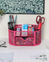 EasyPAG Desk Organizer, Mesh Desktop Office Supplies Caddy with Drawer, Pink