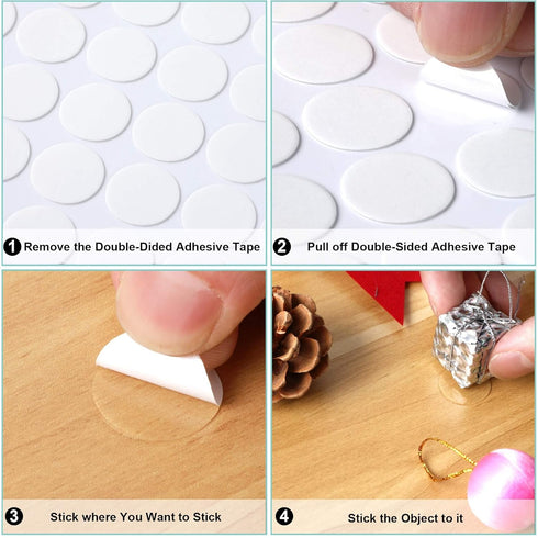 JANYUN 280 Pcs Double Sided Sticky Dot Stickers, Clear Sticky Tack for Festival Decoration (20mm, 280)