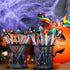 Qilery 96 Pcs Halloween Pencils Bulk with Top Eraser, Stackable Non-Sharpening Push Pencils for Kids Halloween Party
