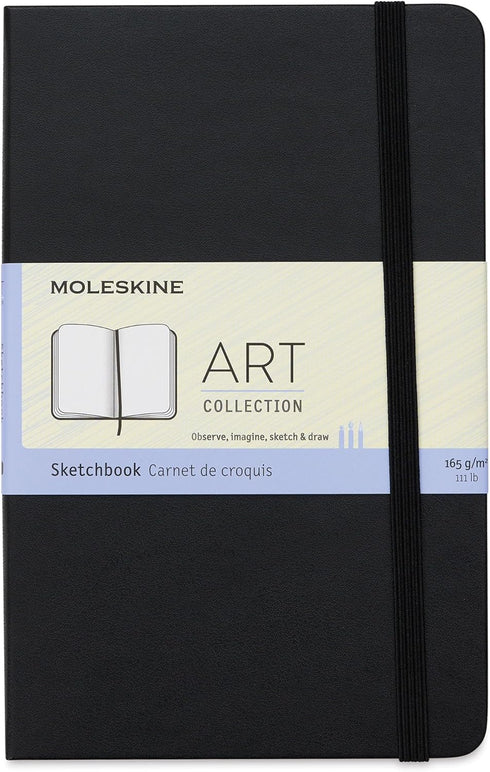 Moleskine Art Sketchbook, Hard Cover, Medium (4.5" x 7") Plain/Blank, Black, 88 Pages by Moleskine