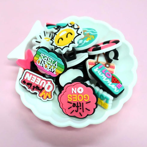 XHAOYEAHX 100PCS Summer Theme Pencil Topper Charms, Ocean Pen Charms for Classroom Student Gifts
