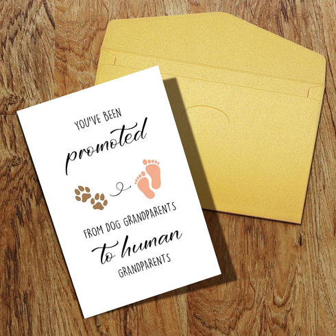 Qiliji Pregnancy Announcement Card for Dog Grandma Grandpa, Funny Grandparent Baby Announcement Card, Pregnancy Revel