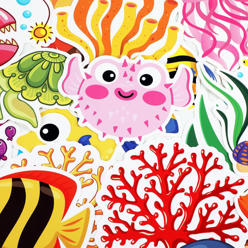 gisgfim Ocean Fish Bulletin Board Decorations - Christian Sea Animals Cutouts for Sunday School
