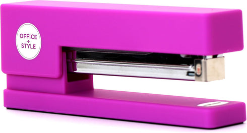Office + Style Stapler Precision Jam-Free Full Strip Non-Skid Stapler, Purple by Office Style