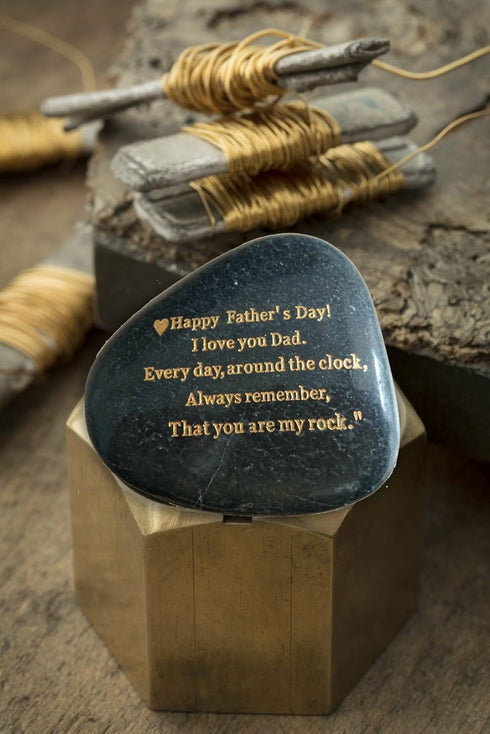 Father's Day Gifts - Engraved Rock, Happy Father's Day, Unique Gift from Daughter or Son
