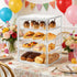 CAMBIODV Countertop,4 Muffins,Donut,15.75x11.81x9.84inch Pastry Display Case,Large Bread Box,Bakery Cookie Display
