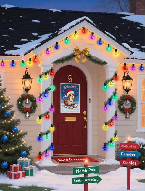 G40 50Ft 27 Bulbs, LED Globe Christmas String Lights, Multicolor Christmas Decorations Lights Shatterproof with LED