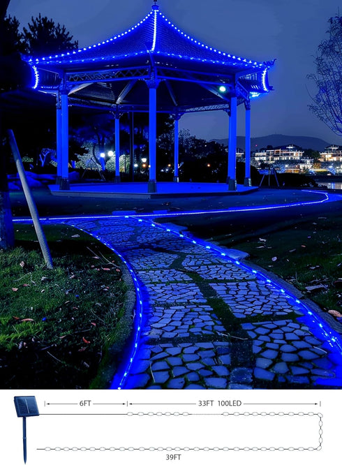 2 Pack 78FT 200 8 Brightown Solar Christmas Lights Outdoor Waterproof, Total LED Solar Rope Lights with Modes