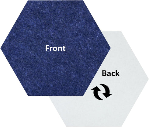 Vienrose Hexagon Felt Bulletin Board, Self Adhesive Pin Board with 35 Push Pins, Blue Series 12 Pack