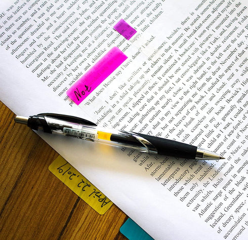 ELII 300 Pcs 2 Inch Sticky Index Tabs, Colorful Writable Transparent Book Tabs for Notebooks and Annotating
