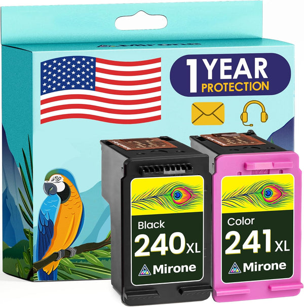 Mirone Remanufactured Ink Cartridges Combo Pack for Canon 240xl 241xl Replacement for Canon MG3600 Ink Cartridges