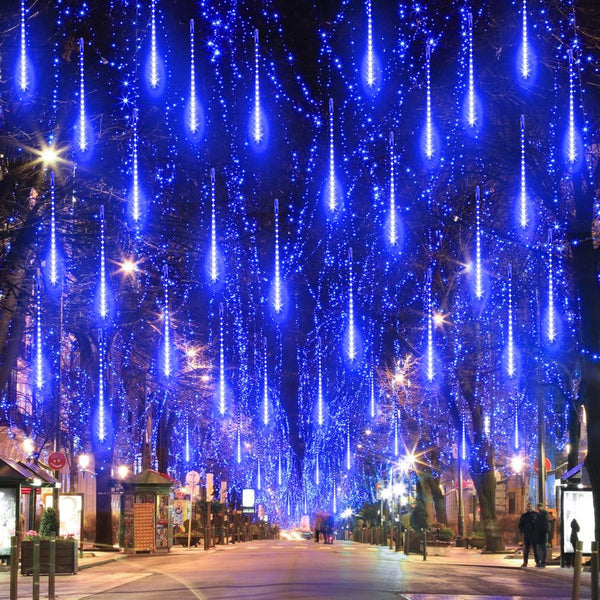 Aluan 10 Tubes 40cm/16inch Christmas Meteor Shower Lights, 360 LEDs Waterproof Hanging Lights for Holiday Garden Decor,
