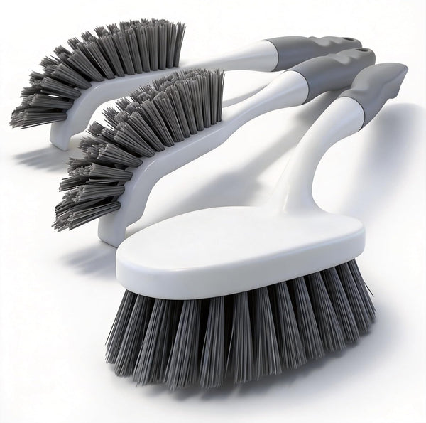 SLinBeiBy 3 Pack Hard Bristle Scrub Brush Set, Heavy Duty Cleaning Brushes with