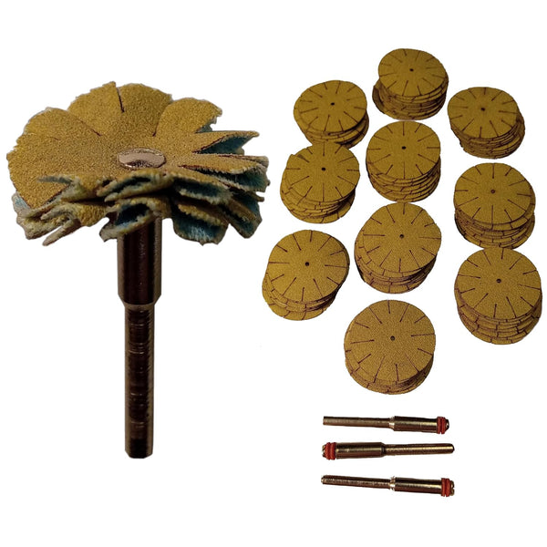 1"" Inch, 220 Grit, 100 Pack Sanding Mop/Flap Wheel, Sanding Star (Circle – More Aggressive)