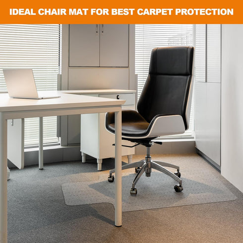 Thickened Chair Mat for Low Pile Carpet, Heavy Duty Desk Chair Mat for Carpeted Floors, 47.5" x 35.5"