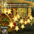 YoTelim 33FT Star String Lights, Battery Operated Waterproof 100 LED Fairy Christmas Lights with Remote Control, Warm